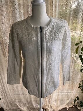 Cabi White Lace sexy sophisticated jacket